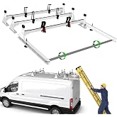 StarONE Van Ladder Rack Fit for 2015‑2026 Ford Transit 150/250/350 | Van Roof Rack Fit for Ford Transit Low/Mid/High, Rear Roller, Easy Loading, Clears Brake Lights, 800 lbs, Factory-Hole Mount