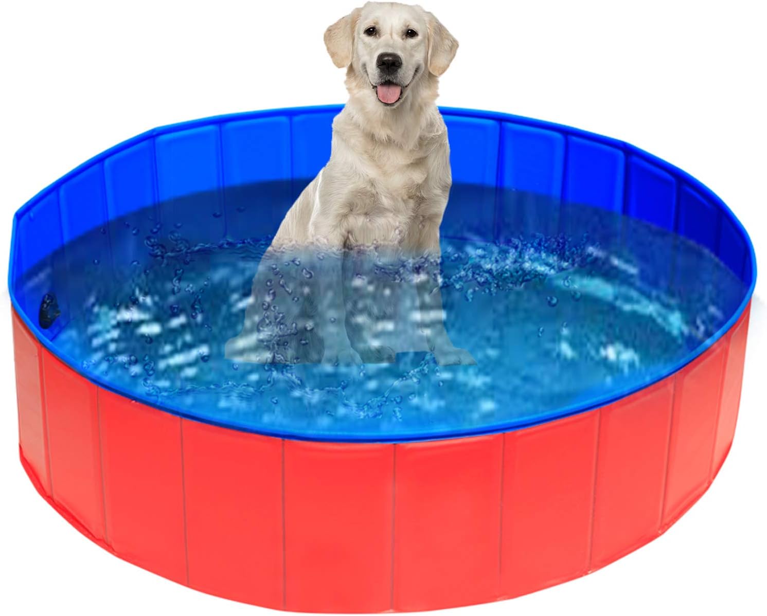 UMARDOO Fold Dog Pool - Pet Bath Pool, Swimming Pool Portable PVC Pet Paddling Bath Tub for Cats (Large-47''X 12'')
