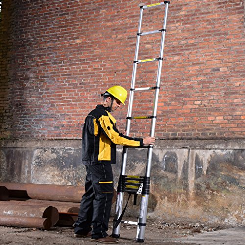 16.4ft Aluminum Telescoping Extension Ladder, Portable