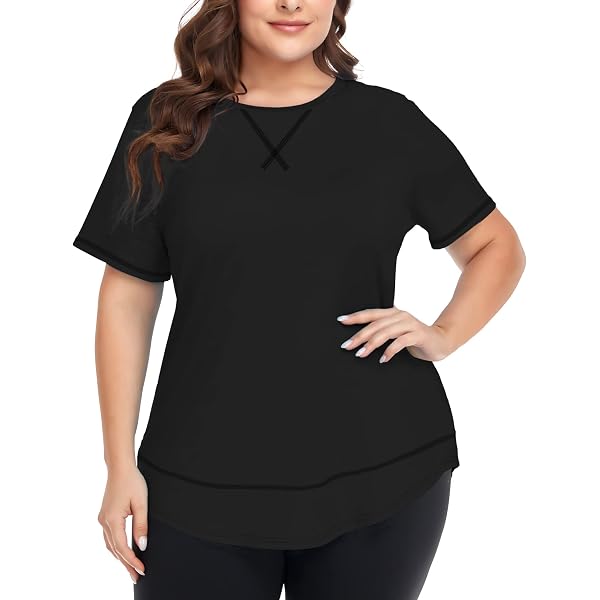 FOREYOND Women's Plus Size Cropped Tank Top - Racerback, Quick-Dry, Breathable Workout & Athletic Shirt - View #7