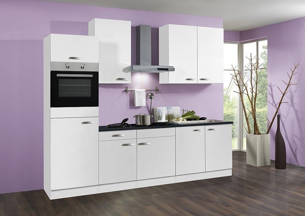 idealShopping Küchenblock mit Elektrogeräten Lagos in weiß 270 cm breit ...