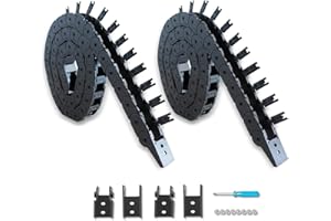 TFORVE 2pcs 39.4 inch Drag Chain Cable Carrier Open Type R28 Wire Cable Chain for CNC Router Mill and 3D Printer,Extra 2 Pair End Connectors,1pc Screwdriver,9 Screws(15x15 Outside Open)