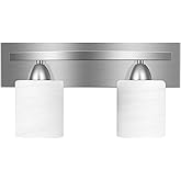 PARTPHONER - Bathroom Vanity Light Fixture - Over Mirror - Modern Glass Shade - Brushed Nickel, E26 Base, 2-Light