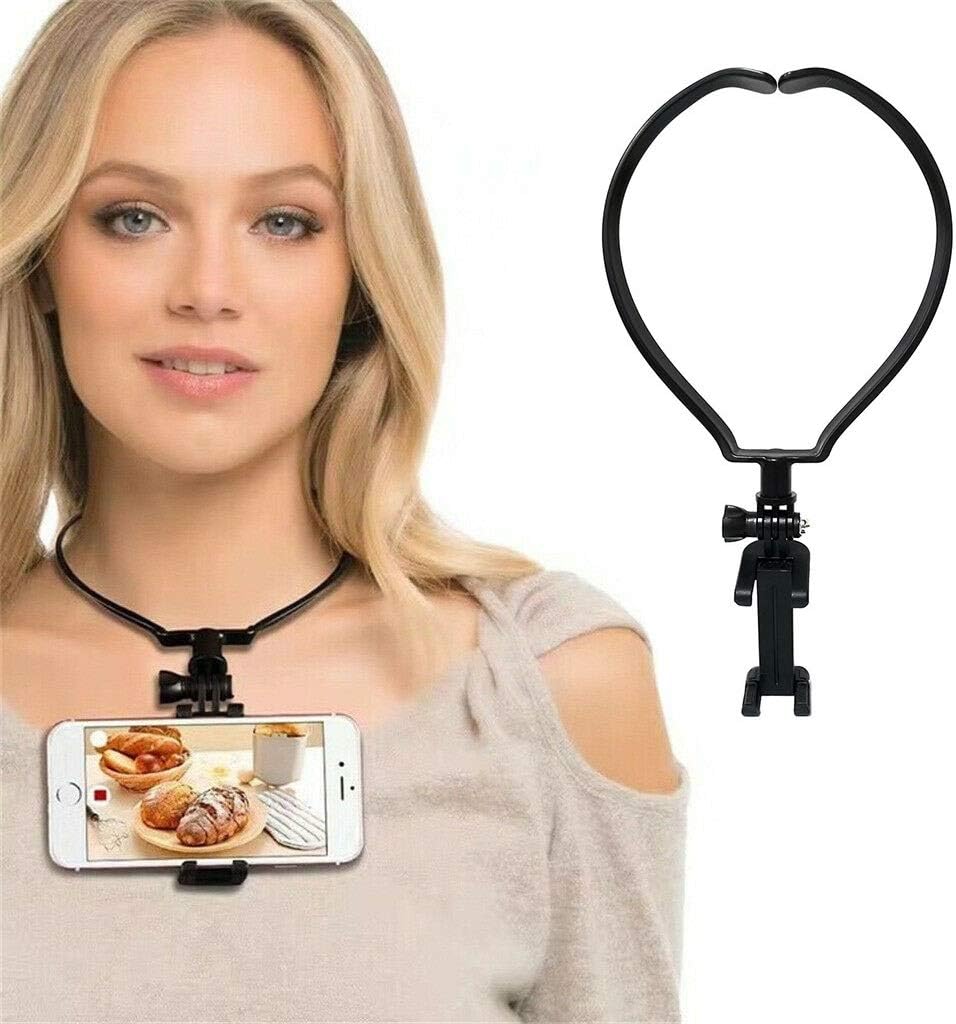 Amazon Com Pov Vlog Universal Lazy Action Camera Phone Holder Smartphone Selfie Neck Holder Mount Video Stabilizer Abs Bracket Hands Free Adjustable Stand Hang On Neck