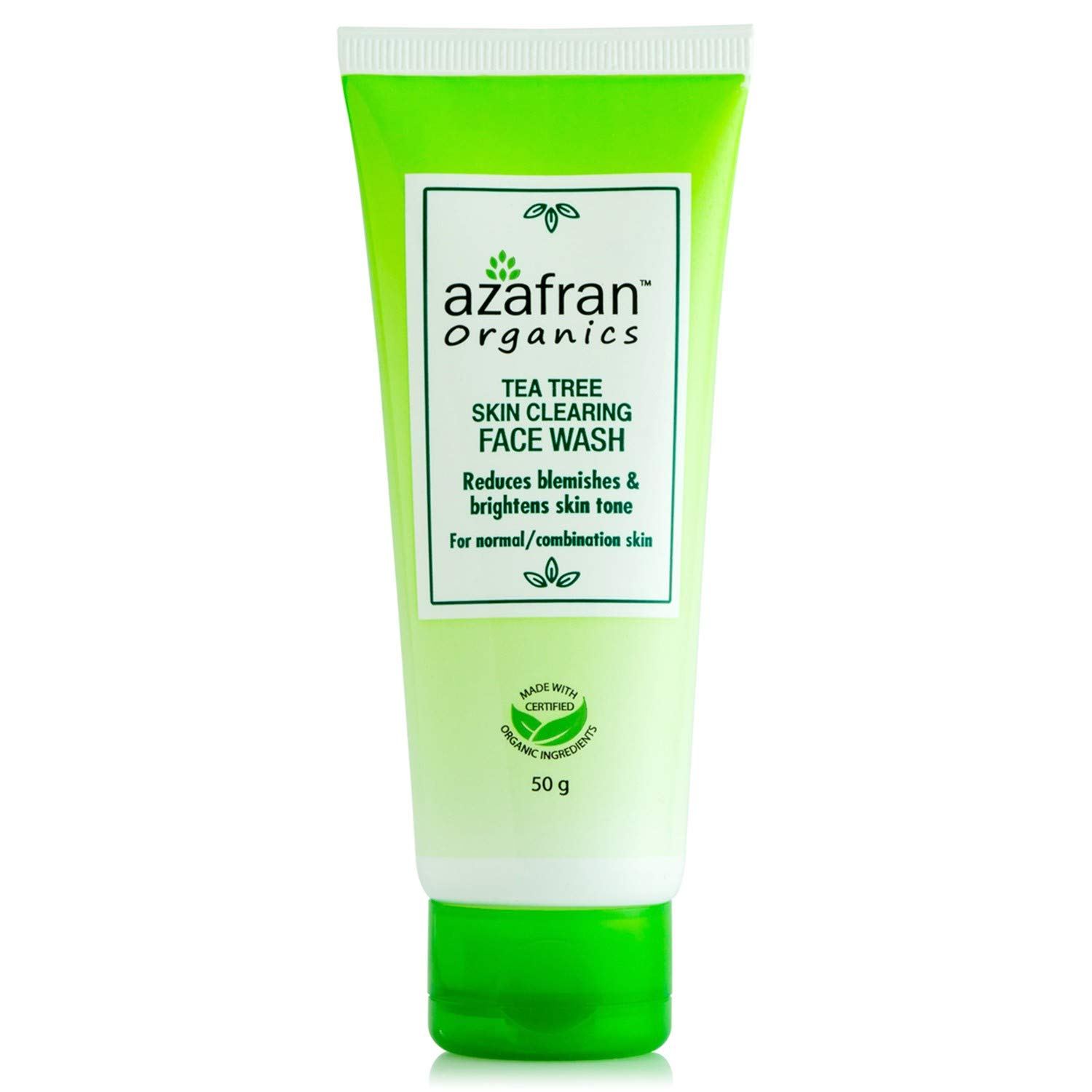 Azafran Organics Tea Tree Skin Clearing Face Wash, 50g