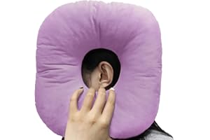 Yuanchupin Piercing Pillow for Side Sleepers, Donut Shaped Side Pillow with Hole for Ear, Ear Pillows for CNH and Ear Piercing Ear Pain, Ear Cushions for Sleeping Guard (Light Purple)