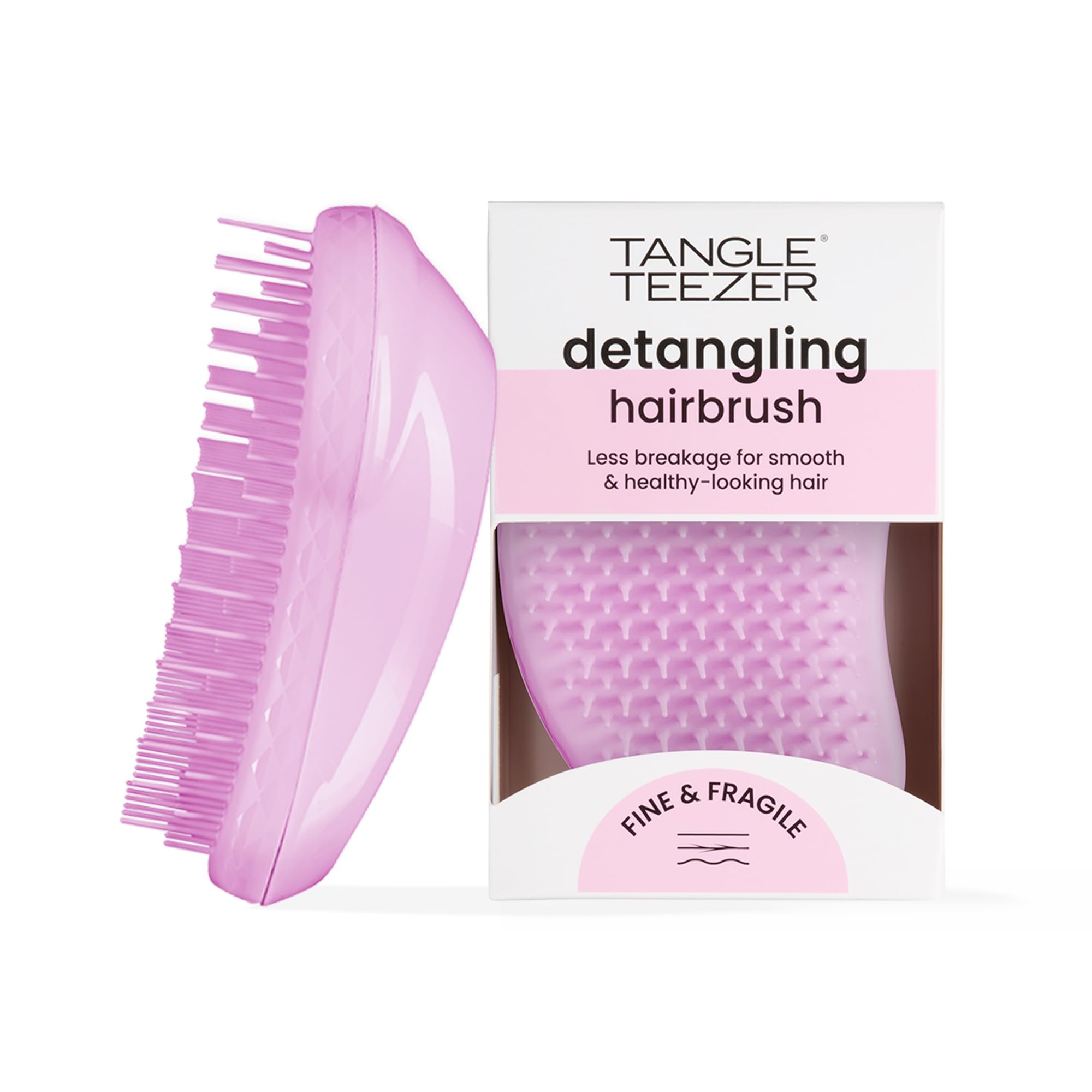 Tangle Teezer | The Fine and Fragile Detangling Hairbrush for Wet & Dry Hair | Colour Treated, Fine, Fragile Hair | Pink Dawn