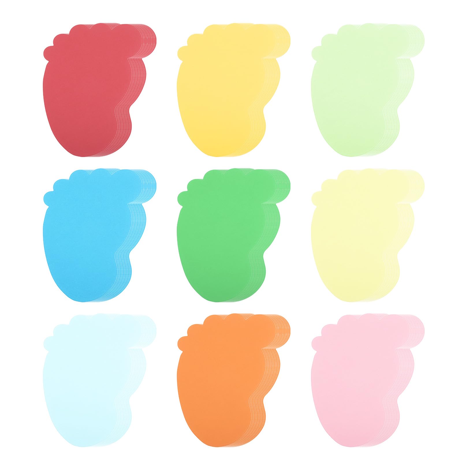 PATIKIL Bulletin Cutouts Paper, 108 Pcs Footprint Shaped Bulletin Board Paper Cut Outs Decorations for Classroom DIY Crafts Projects Party Supplies, Multicolored