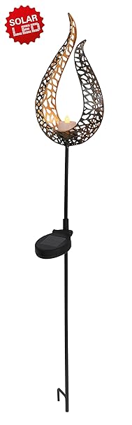 Näve Leuchten LED-Solar Erdspieß'Flamme' Metall 1 W, Schwarz 90 x 16 x 6 cm