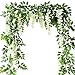 Artificial Flowers Silk Wisteria Fake Hanging Vines Plants Faux Garlands for Garden Outdoor Wall Greenery Jungle Party Wedding Arch Floral Decoration 4 Pack