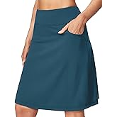 Ewedoos 20" Knee Length Skorts Skirts for Women with Pockets Golf Tennis Skirt High Waisted Athletic Skorts Casual Summer