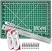 WA Portman 9x12 Inch Self Healing Cutting Mats for Crafts – Fabric Cutting Mat with Precision Craft Knife, 10 Hobby Knife Blades & Metal Ruler 12 Inch Cork Backed Ruler – All-in-One Craft Kit