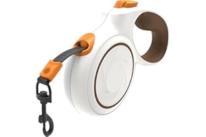 HCY&WLD Retractable Dog Leash with Anti-Slip Handle, 10 ft Durable Pet Walking Leash for Small Dogs/Cats/Small Animals up to 26 lbs, 360° Tangle Free, One-Handed Brake, Pause, Lock