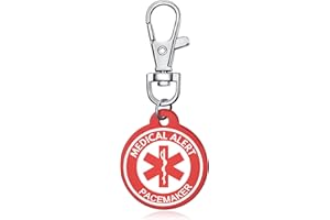 YOTHIWAD Medical Alert Keychain for Women Men,Medical ID keychain with Free Laser Engraving Red Light Suitable for Bags Cloth