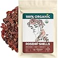 Crushed Dried Rosehips Organic (8 oz.) – Rose hip Seedless Dried Organic - Cut Rosehip Berries - No Cleaning Needed (Free of Seeds and Hairs) - Rose Hip Tea for Immunity & Faster Recovery