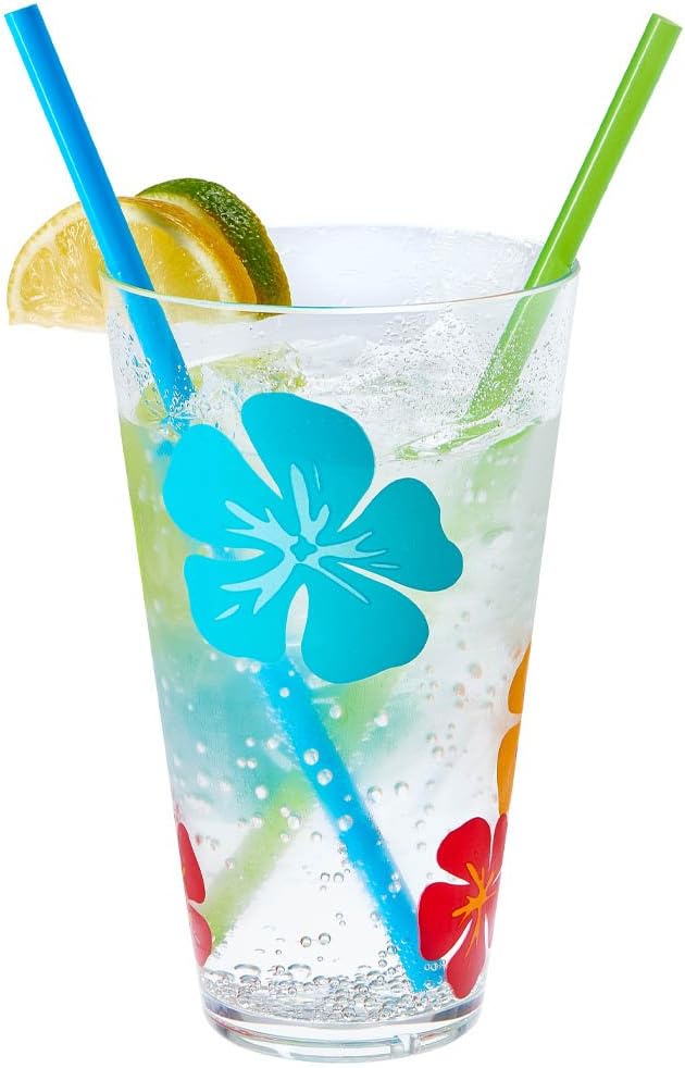 Plastic Drinking Straws, 250 Count BPA-Free Multi-Colored Disposable Plastic Straws 8.25" Long, Assorted - DuraHome (250 Pack): Kitchen & Dining