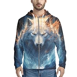 ENLACHIC Unisex Adult Novelty 3D Galaxy Wolf Print