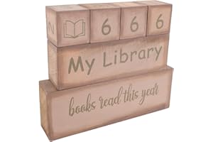 AMAIIR Books Read This Year Counter Sign, Book Lovers Gifts for Women Readers, Bookshelf Decor for Bookish Room Accessories, Book Tracker Up to 999