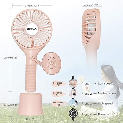 Lammcou Mini Handheld Fan USB Ventilador Mesa Portatil Silencioso ...