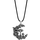 HAQUIL Mushroom Crescent Moon Necklace Simulation Moon Mushroom Pendant Choker for Vegetables Jewelry