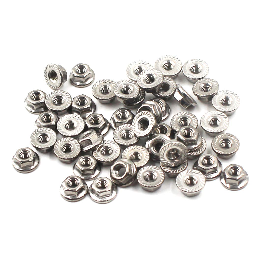 304 Stainless Steel Metric M5 Flange Nuts 5mm Hex Nut-50 Pack