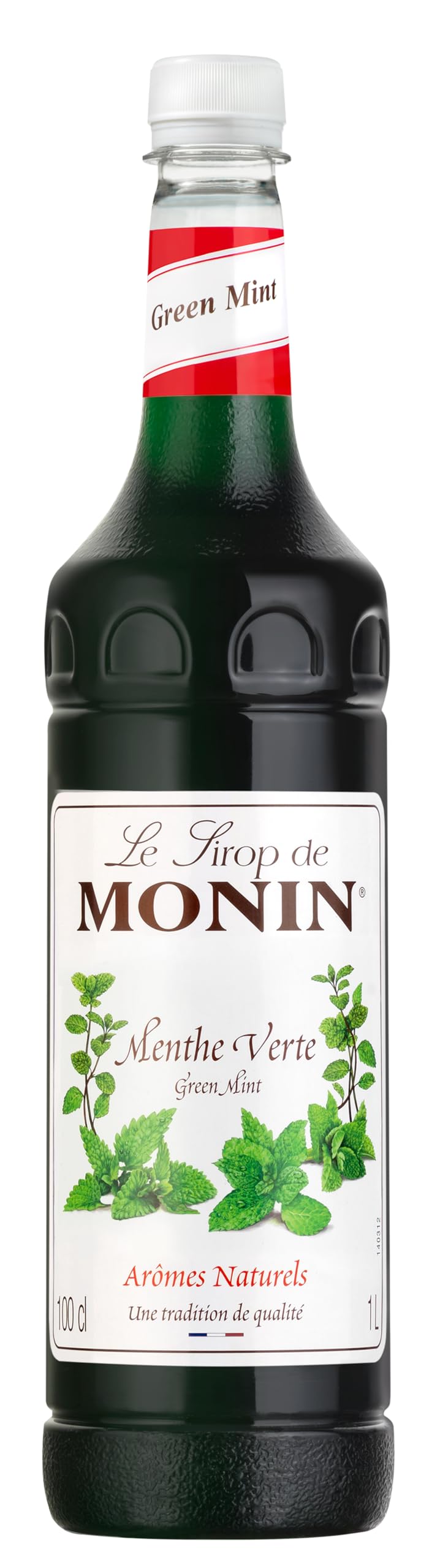 MONIN Premium Green Mint Syrup 1L for Cocktails and Mocktails. Vegan-Friendly, Allergen-Free, 100% Natural Flavours