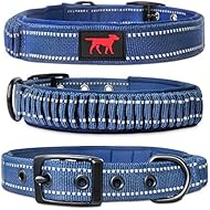 Heavy Duty Dog Collar With Handle | Ballistic Nylon Heavy Duty Collar | Padded Reflective Dog Collar With Adjustable Stainless Steel Hardware | Easy Sizing for All Breeds (Small, Midnight Blue)