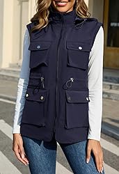PESION Womens Utility Vest Lightweight Windproof