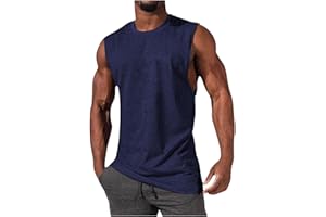 Gcvizuso Tank Tops Men Summer Casual Sleeveless Shirts Sport Round Neck T-Shirt Beach Palm Tree Training Tops Tropical Tee