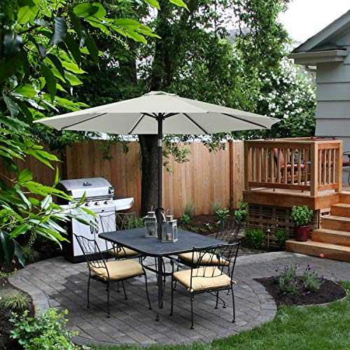 ABCCANOPY 270cm Sonnenschirm im Freien Wasserabweisende Bespannung -Gartenschirm Marktschirm, Hellbeige – Bild 3