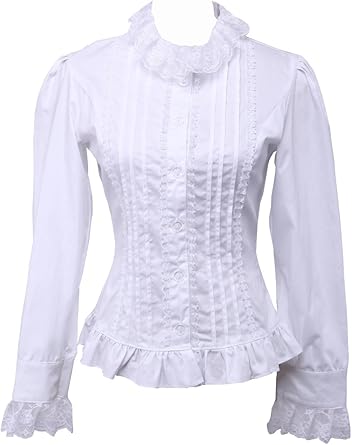 white cotton ruffle shirt