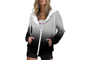onlypuff Women's Zip Up Hoodie Long Sleeve Hooded Drawstring Sweatshirts Coat with Pocket