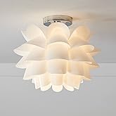 Possini Euro Design White Flower Modern Ceiling Light Semi Flush-Mount Fixture 15 3/4" Wide Chrome for Bedroom Kitchen Living