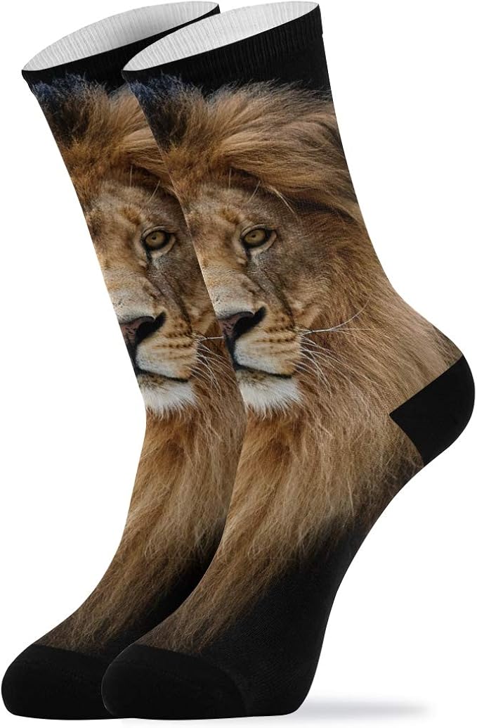 Novelty Socks Beautiful Lion Portrait Cotton Socks Cozy