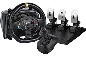 DOYO Racing Wheel with 1080° Rotation, Hall Effect Pedals, 6-Speed Shifter & Dual Vibration for Xbox Series X|S, Xbox One, PS4, PC, Nintendo Switch, Android