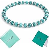 Sheplus Valentines Day Gift - 925 Sterling Silver Genuine Turquoise Bead Bracelet Charm Real Western Jewelry for Women Her