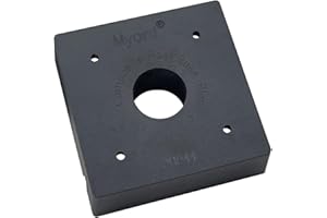 Myard 4x4 Post Base Plate for Wood Post, Anti-UV Sturdy 1-inch Stand-Off Wood to Concrete Base Plate, Thickened Sides, Support Patio Decking, Pavilion, Porch, Handrail Railing (4" x 4", 1-Pack)