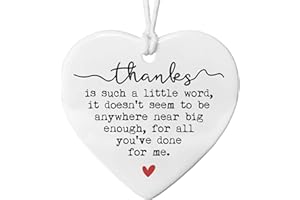 HUBBGDESIGN Thank You Keepsake, Heart Ceramic Ornament, Appreciation Gift for Friends, Gift To Say Thank You, Thank You Gift, To Bestie, To Sister, Thank You Present