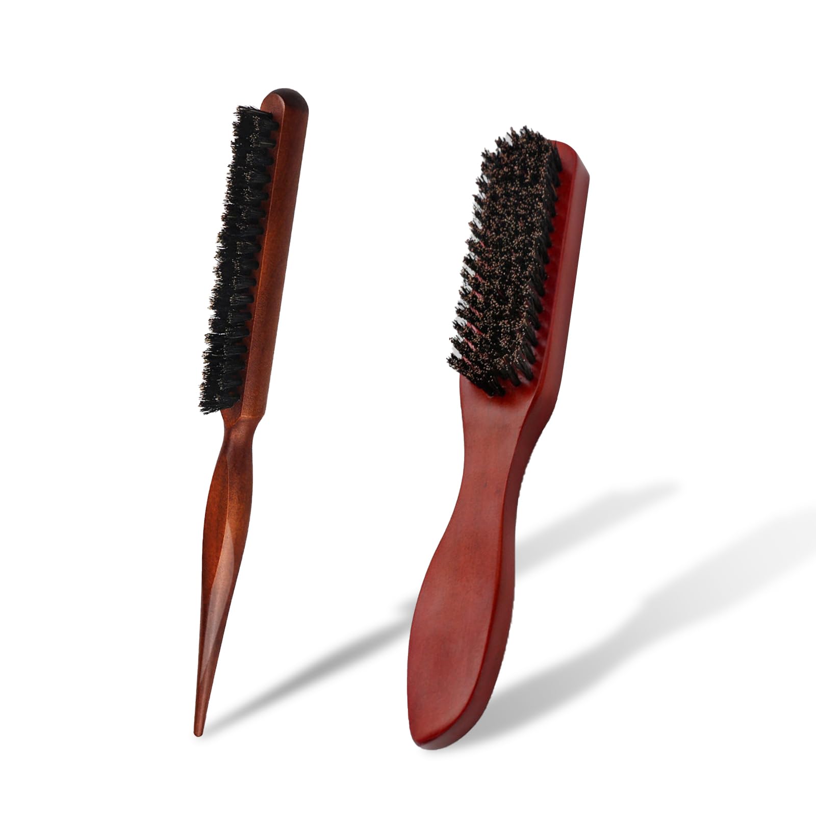 ROYUEXT 2 Pcs Boar Bristle Hair Brush Soft Slick Back Hair Brush,Soft Beard Brush for Men, Hair Styling Tool for Combing Beard Hair