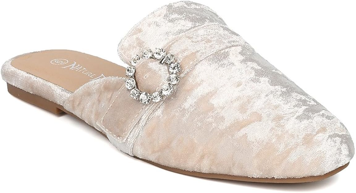 rhinestone flat mules