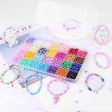 DTYDECLE 28 Colors Pearl Beads Kit 1680pcs 6mm Glass Faux Pearls with Elastic view 4
