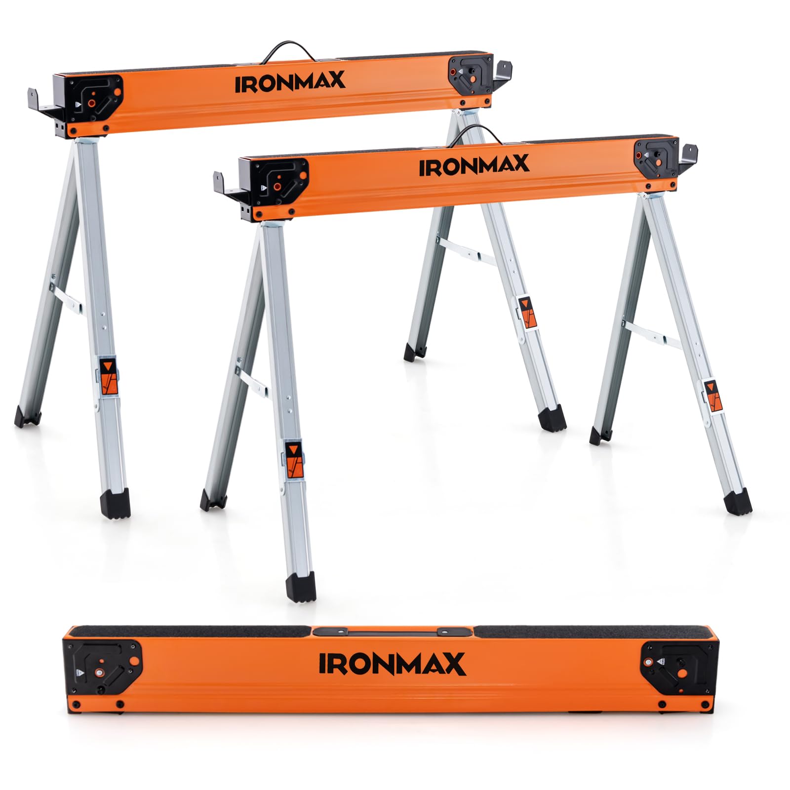 Goplus Saw Horses 2 Pack 2200 LBS Folding Sawhorse with 2x4 Brackets