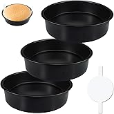 ArtCute 8-Inch Cake Pan Set of 3, Non-stick Baking Layer Cake Pans with 100 Pieces Parchment Paper, Dishwasher Safe Baking Pans (Round)
