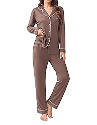 Ekouaer Womens Pajamas Set 2 Piece Button Down