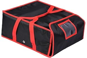 Generic Insulated Pizza Delivery Bag Pizza Warmer Bag Portable with Reinforced Handles Multifunctional for Camping Outdoor, 6