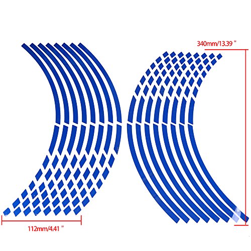 POSSBAY 16Pcs Wheel Rim Sticker Reflective Decal Stripe Tape 17''-19'' for Motorcycle Car Bike