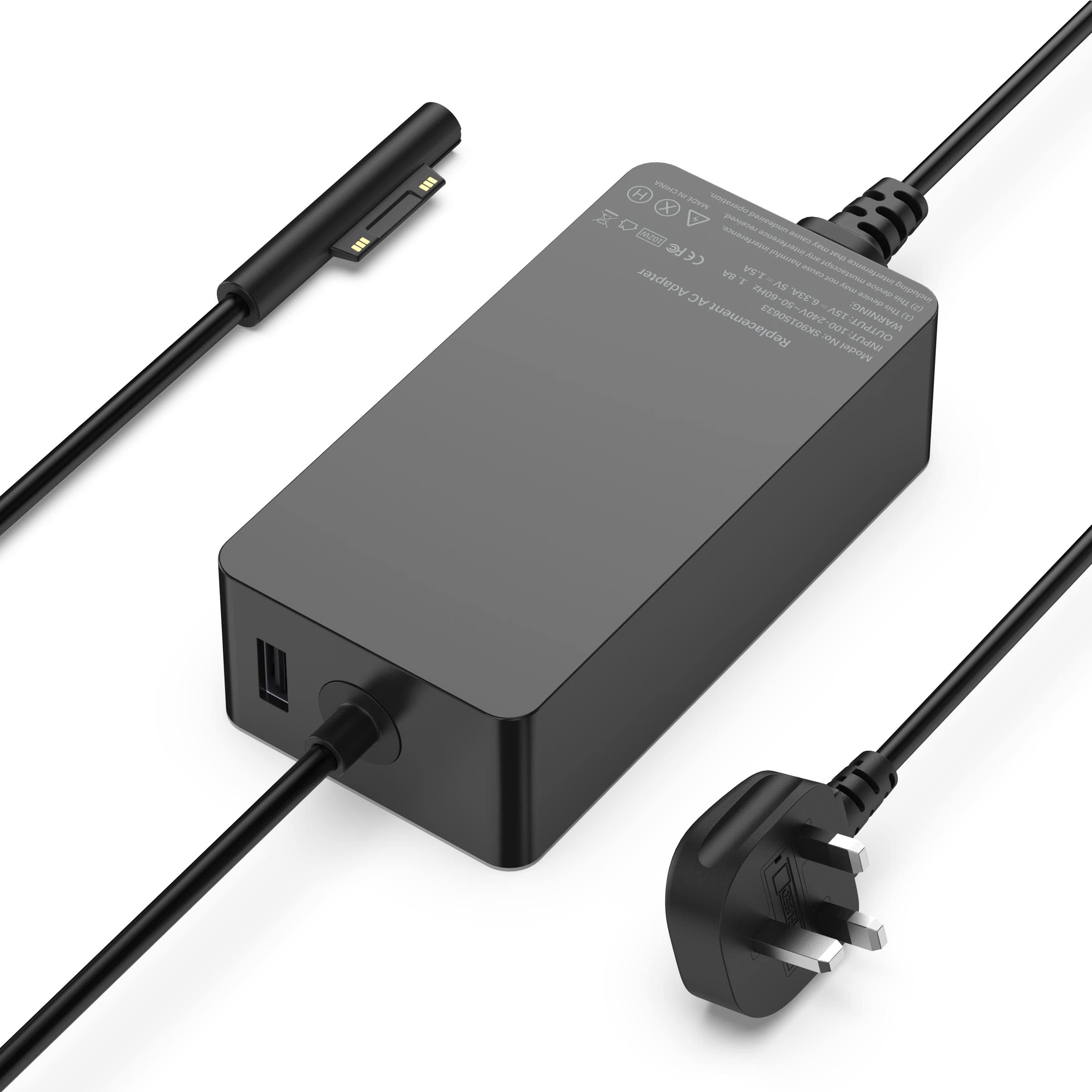 BIUBOTY 102W Laptop Charger Compatible with Microsoft Surface Pro 11/10/9/8/7+/7/6/5/4/3/X Surface Laptop 7/6/5/4/3/2/1 Surface Go Surface Book Surface Edge Microsoft Surface 65W 44w 24w Power Adapter