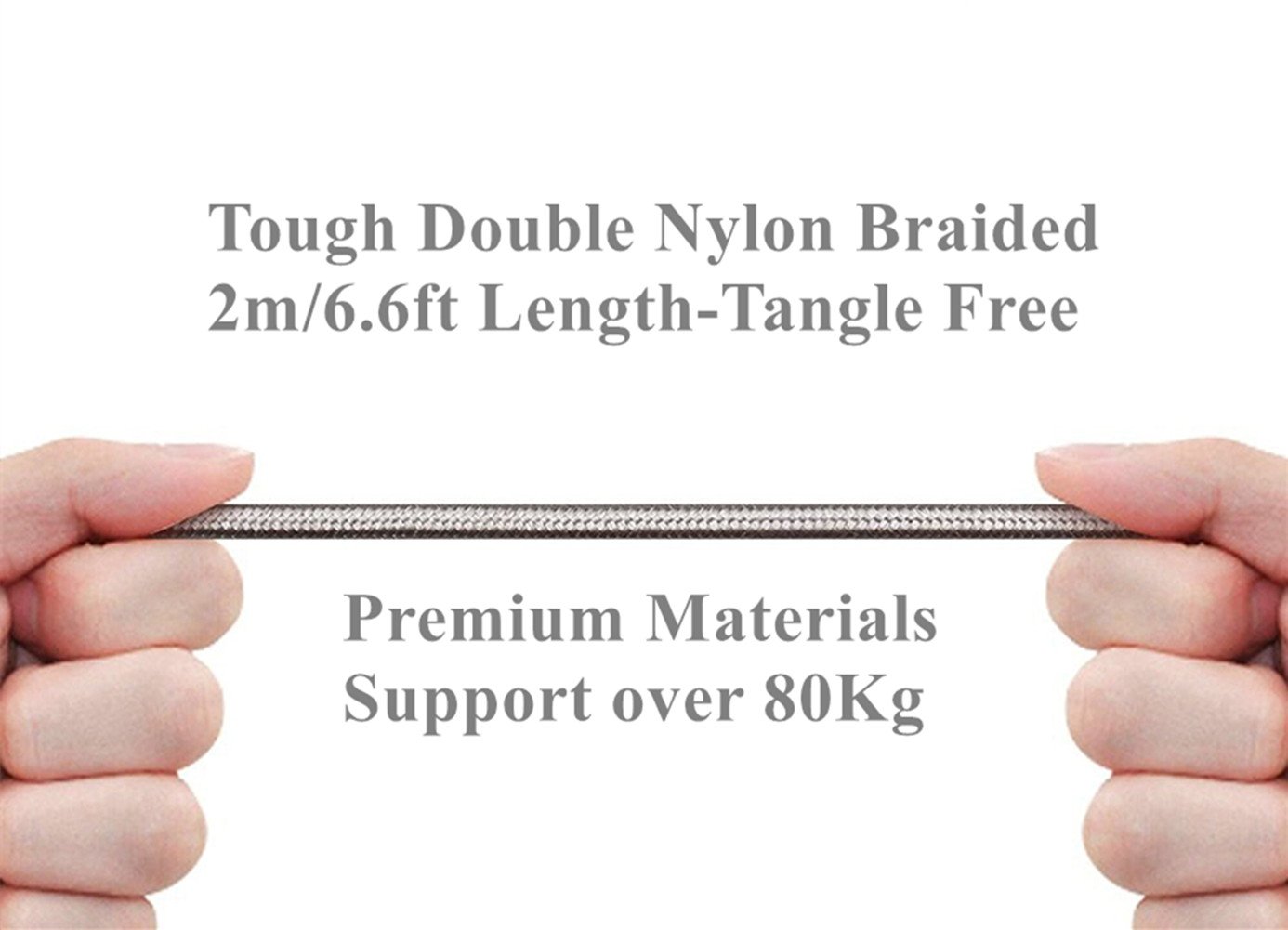 Power Trend 2M 6.6FT Nylon Braided USB Type A to Type C 3.0 Cable Data Transfer Charging Cord 5Gbps for New Apple MacBook PD Power Delivery and Nintendo Switch (Space Gray)