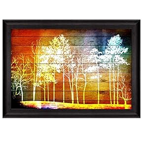 Illustration of Trees in The Forest Over Colorful...