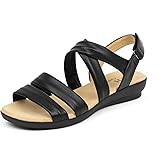 VJH confort Women’s Flat Sandals, Soft Straps Slip-on Open Toe Light Weight Elastic Slingback Comfort Casual Walking Sandals